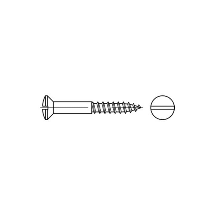 DIN 95 LinsenSenkkopf-Holzschraube 4,5x45 Messing blank Schlitz