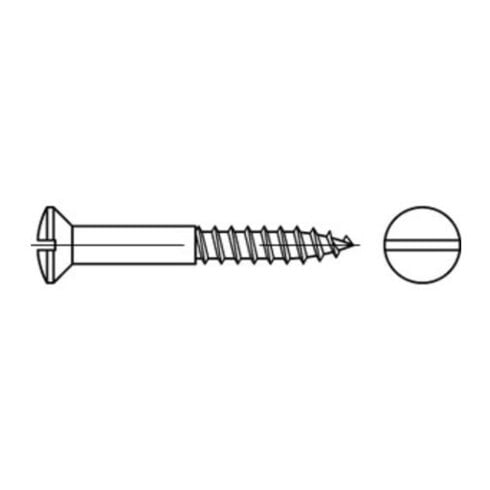 DIN 95 LinsenSenkkopf-Holzschraube 5x60 Messing blank Schlitz