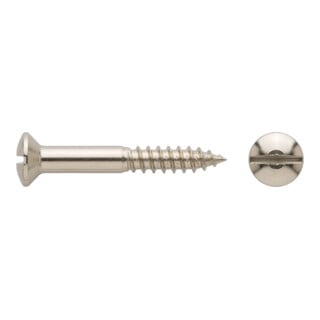 DIN 95 LinsenSenkkopf-Holzschraube 6x50 Edelstahl A2 blank Schlitz