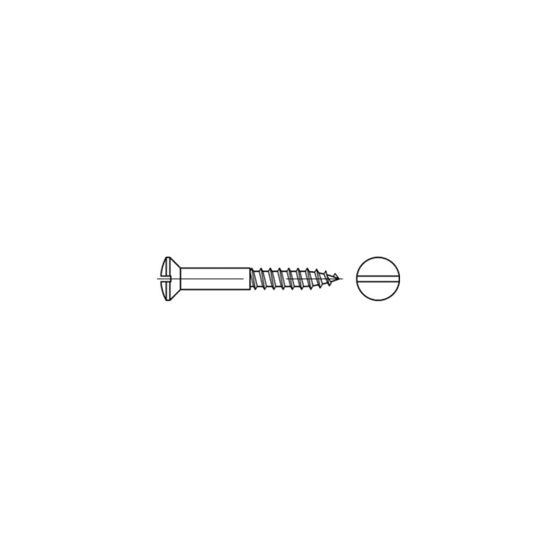 DIN 95 LinsenSenkkopf-Holzschraube 6x60 Messing blank Schlitz