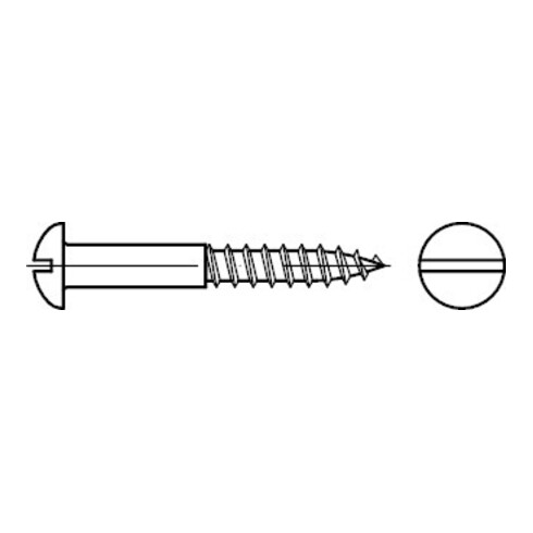 DIN 96 Halbrund-Holzschraube mit Schlitz, Edelstahl A2 3,5x25 HP