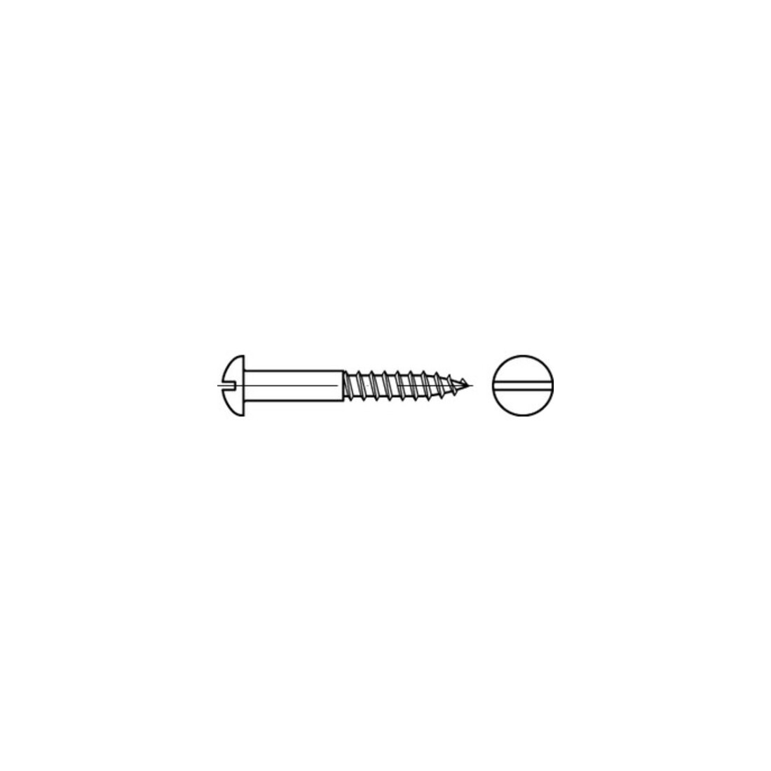 DIN 96 Halbrund-Holzschraube 4,5x50 Messing blank Schlitz