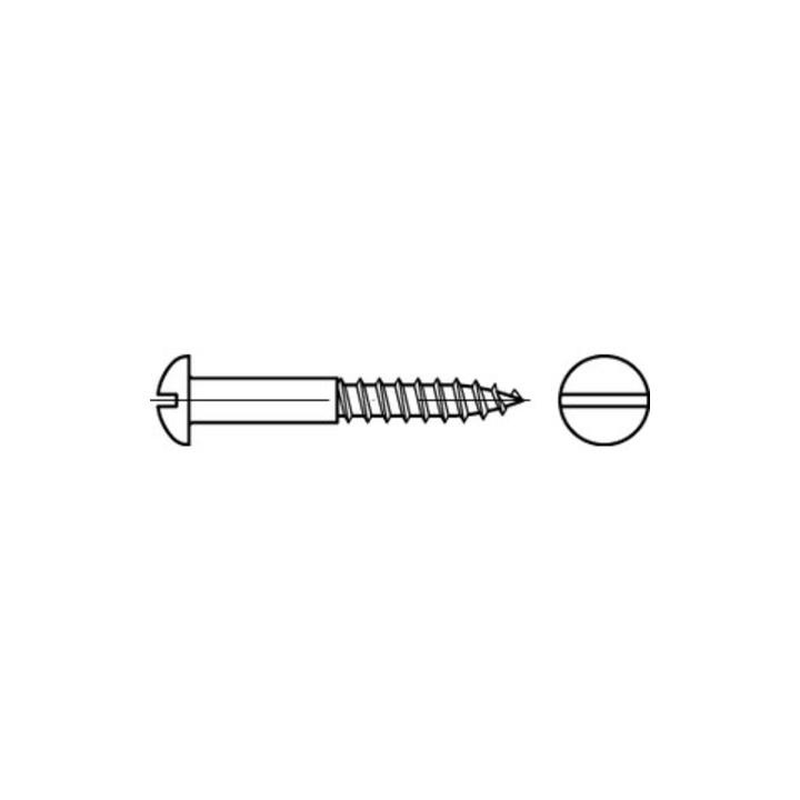 DIN 96 Halbrund-Holzschraube 6x80 Messing blank Schlitz