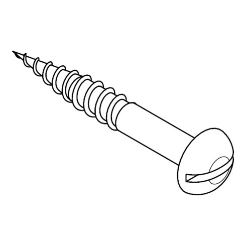 DIN 96 Vis à bois demi-rond avec fente, inox A2 3x16 HP