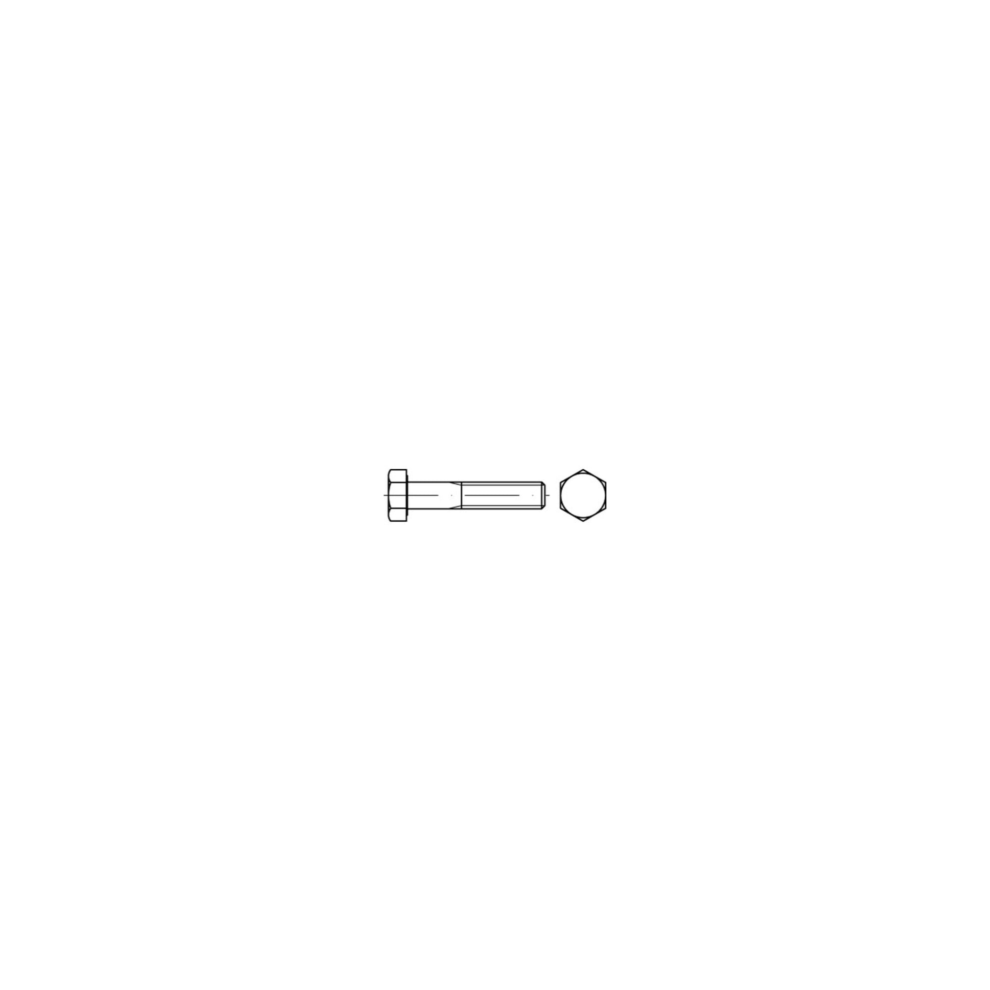 DIN 960 Sechskant-Schaftschraube Feingewinde M12x80 Stahl 8.8 blank ; Industrial Quality Supplies