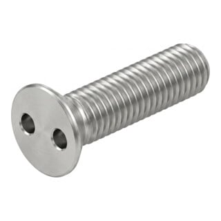 DIN 963/ISO 2009 Diebstahlhemmende Senkkopfschraube mit Zweilochantrieb, Edelstahl A2-70, blank