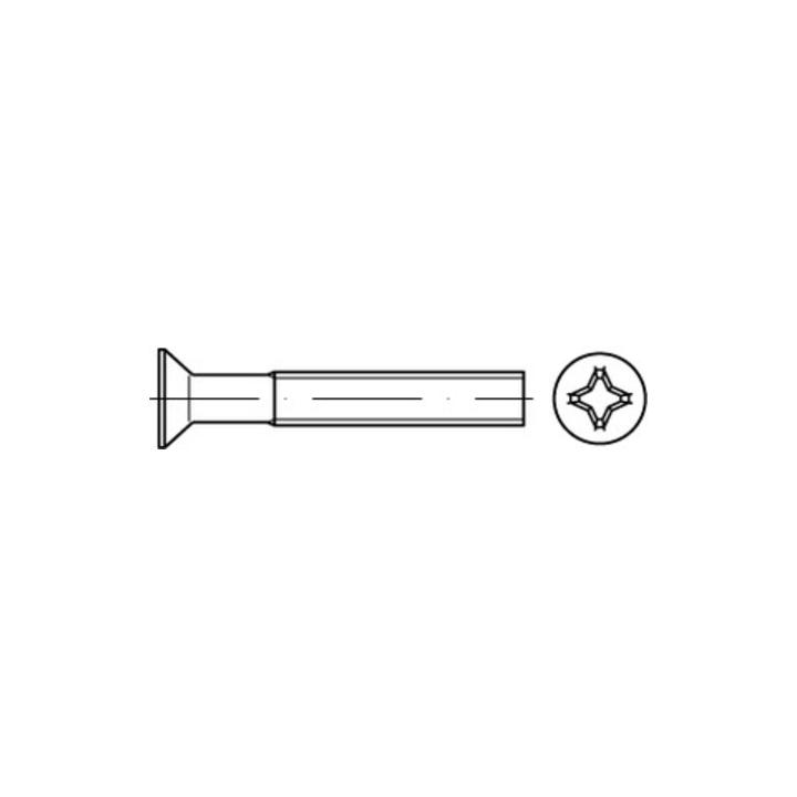 DIN 965 Form C Senkkopfschraube M4x60 Edelstahl A2 blank PH