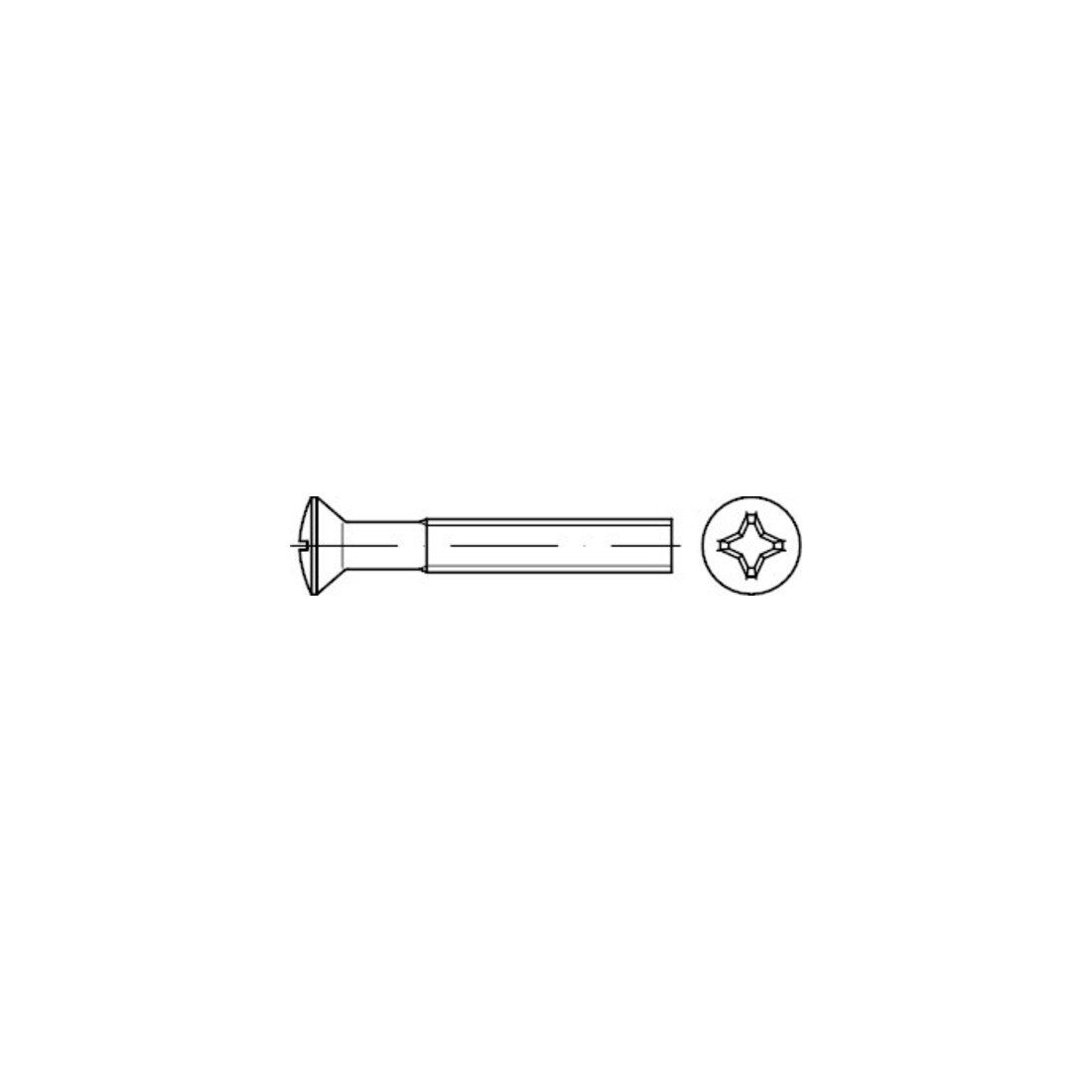 DIN 966 Vis à tête cylindrique fraisée, Phillips PH, Acier inox A4 -H M6x16 HP