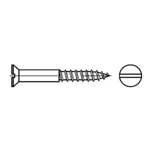 DIN 97 Senk-Holzschraube mit Schlitz, Edelstahl A2 4,5x50 HP