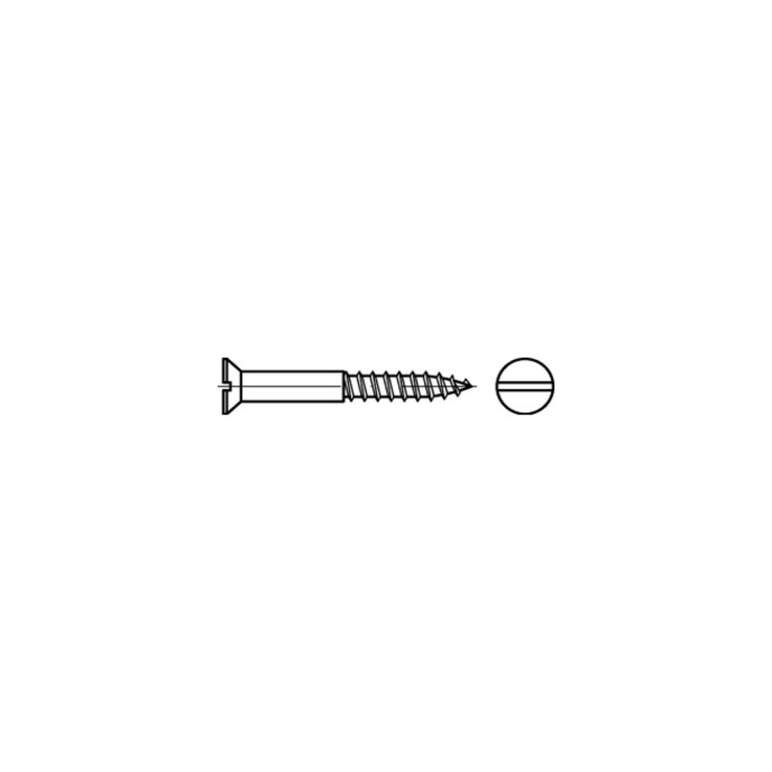 DIN 97 Senkkopf-Holzschraube 3,5x45 Messing blank Schlitz