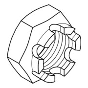 DIN 979 Écrou couronne, forme basse, 04 fin M24x2 HP-3