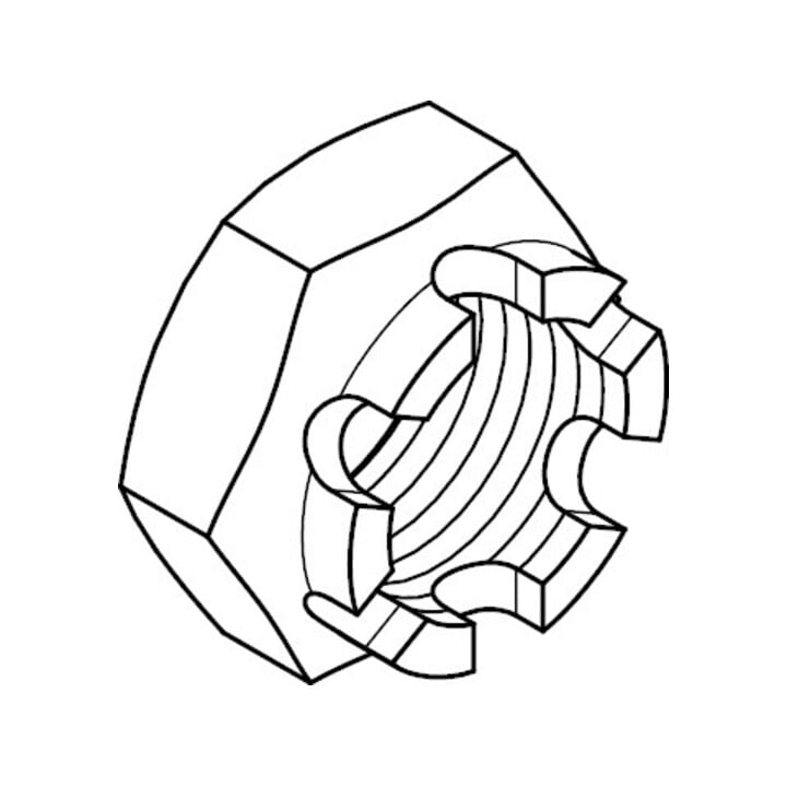 DIN 979 Écrou couronne, forme basse, 04 fin M24x2 HP
