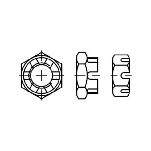 DIN 979 Kronenmutter, niedrige Form, 04 M16 HP