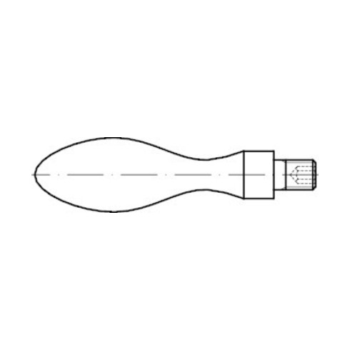 DIN 98 Drehbarer Ballengriff, Form E mit Gewindezapfen, ST E 25 M10 mit Gewindezapfen HP
