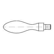 DIN 98 Drehbarer Ballengriff, Form E mit Gewindezapfen, ST E 32 M12 mit Gewindezapfen HP
