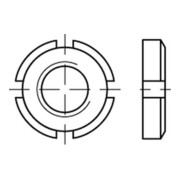 DIN 981 Nutmutter für Wälzlager Feingewinde, Stahl 14 H, blank