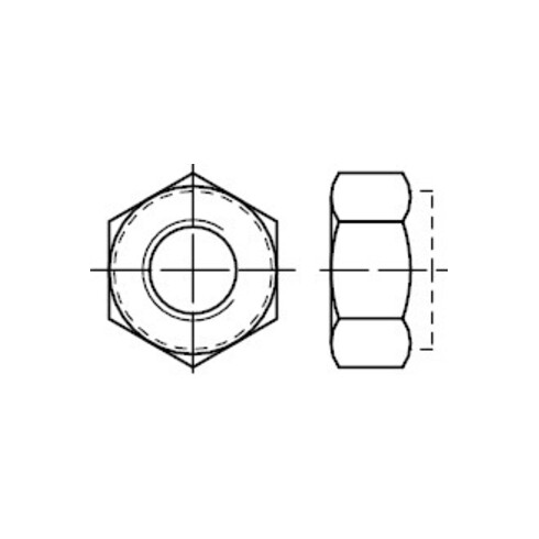 DIN 982 Sechskantmutter, Polyamidklemmteil, hohe Form, 8 galZn M4 KP