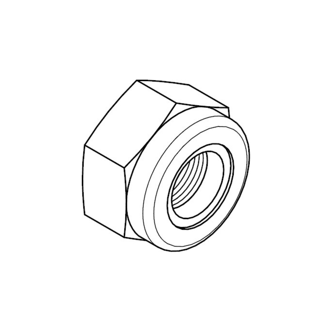 DIN 985 Écrou hexagonal, insert en polyamide, forme basse (standard), inox A4 M16 HP