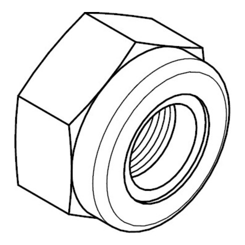 DIN 985 Sechskantmutter, Polyamidklemmteil, niedrige Form (Standard), 10 galZn Fein M36x3 HP