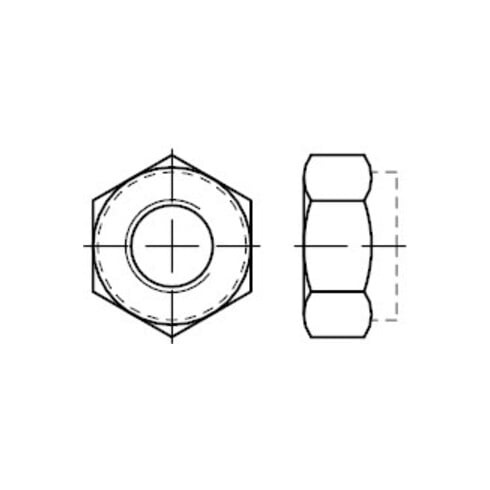 DIN 985 Sechskantmutter, Polyamidklemmteil, niedrige Form (Standard), 8 flZnnc 480h-L flZn M33 HP