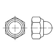 DIN 986 Écrou borgne hexagonal, pièce de serrage en polyamide, 6 galZn M4 HP