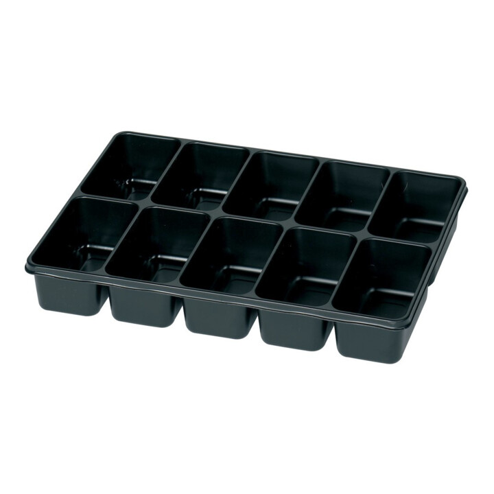 Dinzl Boîte en tôle d'acier 10 compartiments 50 × 340 × 240 mm avec insert en plastique