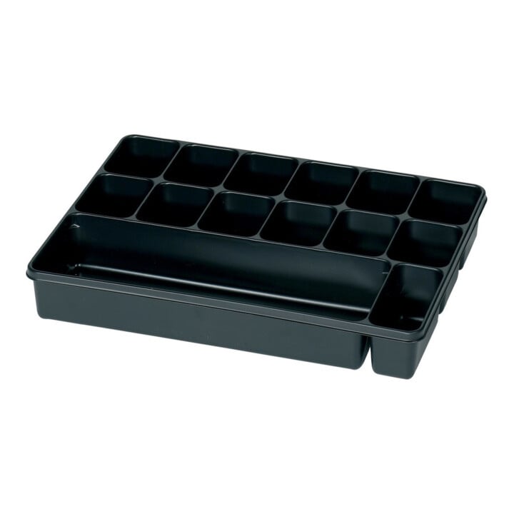Dinzl Boîte en tôle d’acier 14 compartiments 50 × 340 × 240 mm avec insert en plastique