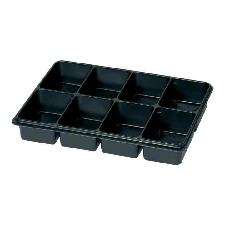 Dinzl Boîte en tôle d'acier 8 compartiments 50 × 340 × 240 mm avec insert en plastique