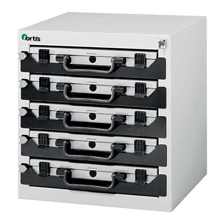 Dinzl Coffre-fort de stockage 5 compartiments 434 × 416 × 256 mm pour caisses en tôle d’acier