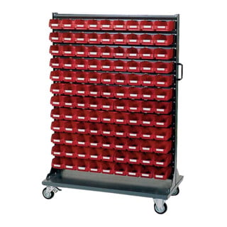 Dinzl Kleinteile-Lagerregal-Rollwagen DLR24/0 1485 x 1025 x 550 RAL 7012 basaltgrau stabil