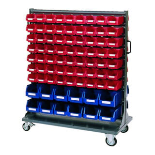 Dinzl Kleinteile-Lagerregal-Rollwagen KTLR-Wagen DLR14/4 1265 x 1025 x 550 mm basaltgrau