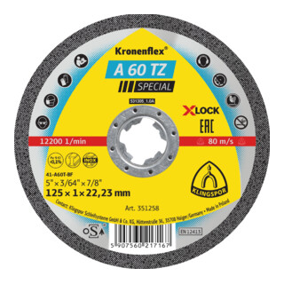 Klingspor Dischi per troncatura A 60 TZ X-LOCK, diritti