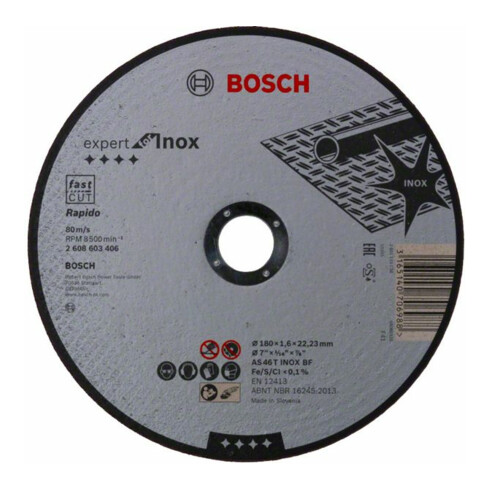 Bosch Disco da taglio Expert for Inox - Rapido AS 46 T Inox BF 180mm 1,6mm