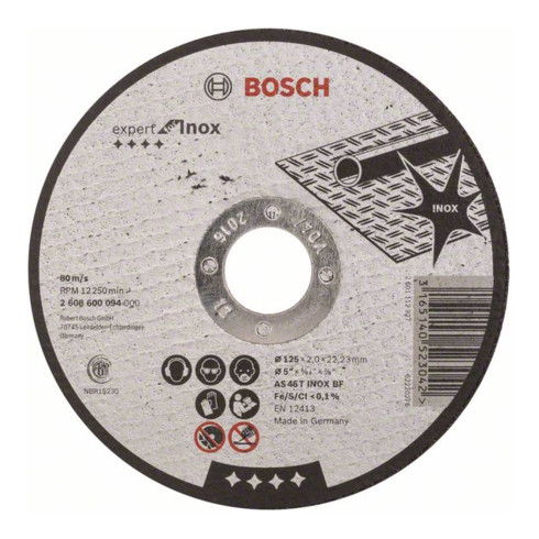 Bosch Disco da taglio dritto Expert for Inox AS 46 T Inox BF 125mm 2mm
