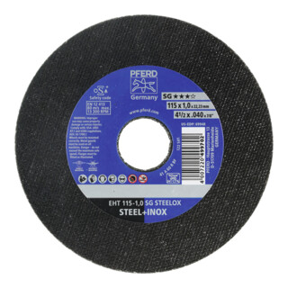 PFERD Disco da taglio EHT 115-1.0 SG STEELOX 22,23mm, dritto