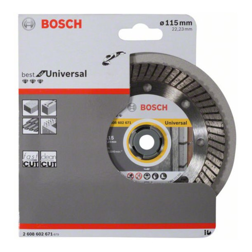 Bosch Disco da taglio diamantato Best for Universal, Turbo 115x22,23x2,2x12mm