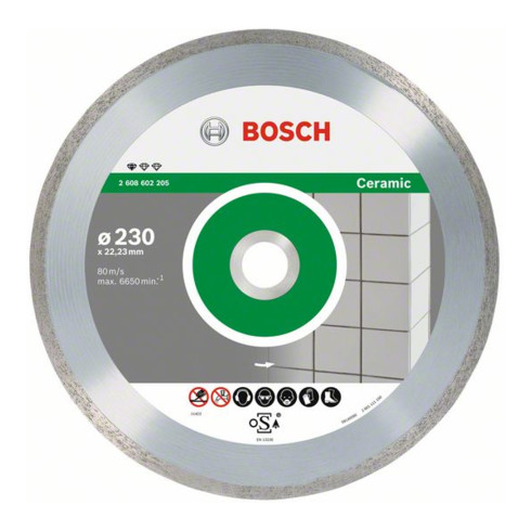 Bosch Disco da taglio diamantato Standard for Ceramic 230x22,23x1,6x7mm