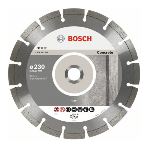 Bosch Disco per troncatura diamantato Standard for Concrete, 230 x 22,23 x 2,3 x 10 mm
