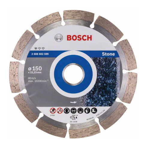 Bosch Disco per troncatura diamantato Standard for Stone 150 x 22,23 x 2 x 10 mm