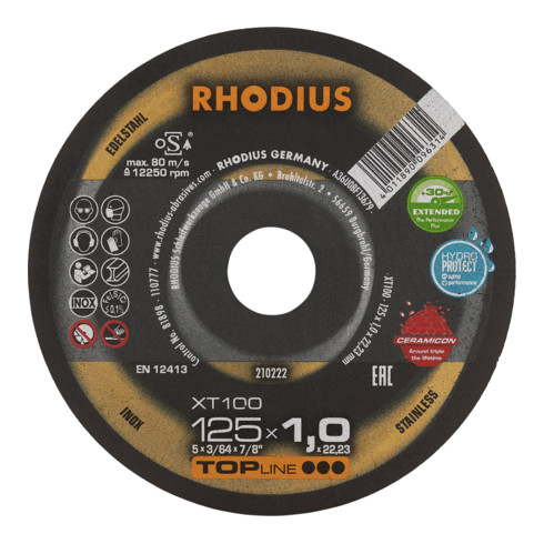 Disco per troncatura ultrasottile RHODIUS TOPline XT100 EXTENDED