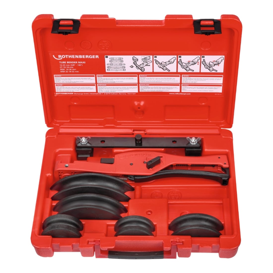 Dispositif de cintrage Rothenberger TUBE BENDER MAXI-Set, 3/8-1/2-5/8-3/4-7/8", 3/8-1/2-5/8-3/4-7/8", 3/8-1/2-5/8-3/4-7/8", 3/8-1/2-5/8-3/4-7/8", 3/8-1/2-5/8-3/4-7/8", 3/8-1/2-5/8-3/8