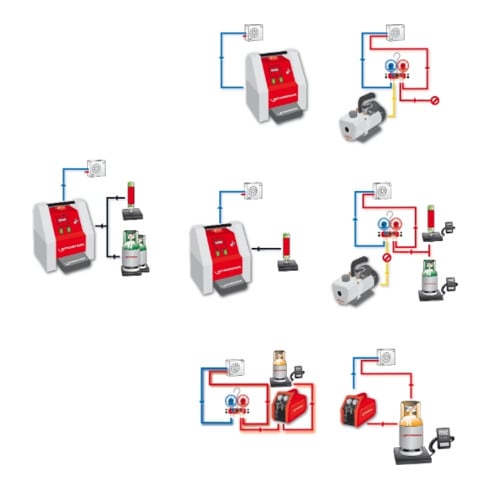 Rothenberger Dispositivo di manutenzione ROKLIMA® MULTI 4F, pressione 0,01 mbar, capacità di aspirazione 42 l/min