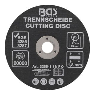 Disque à couper 75 x 1,8 x 9,7 mm BGS