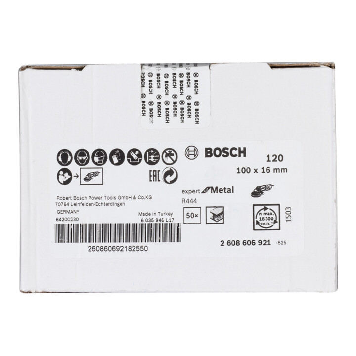 Disque à fibres Bosch R444 Expert pour corindon métallique 100 mm 16 mm 16 mm 120