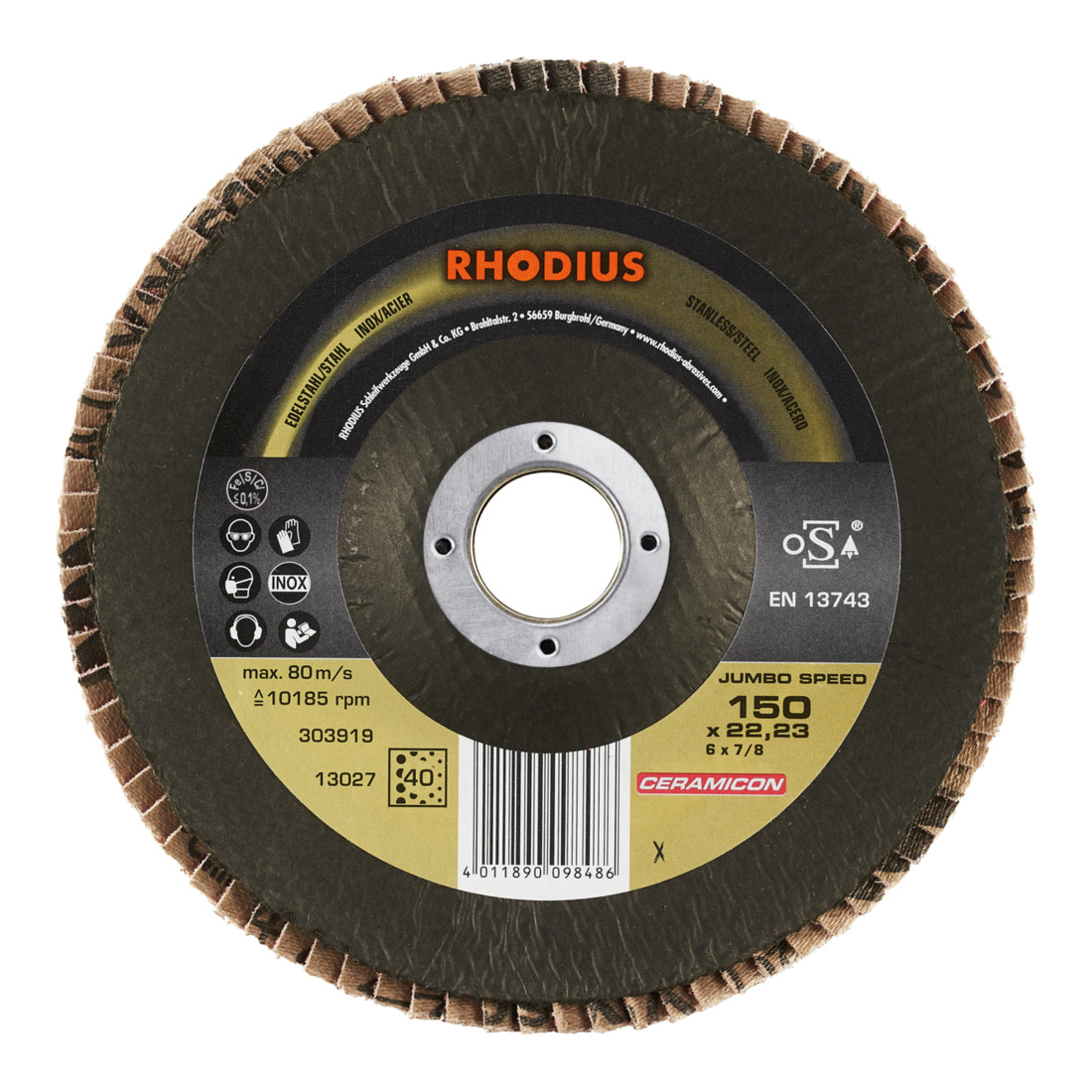 RHODIUS TOPline JUMBO SPEED disque à lamelles K40