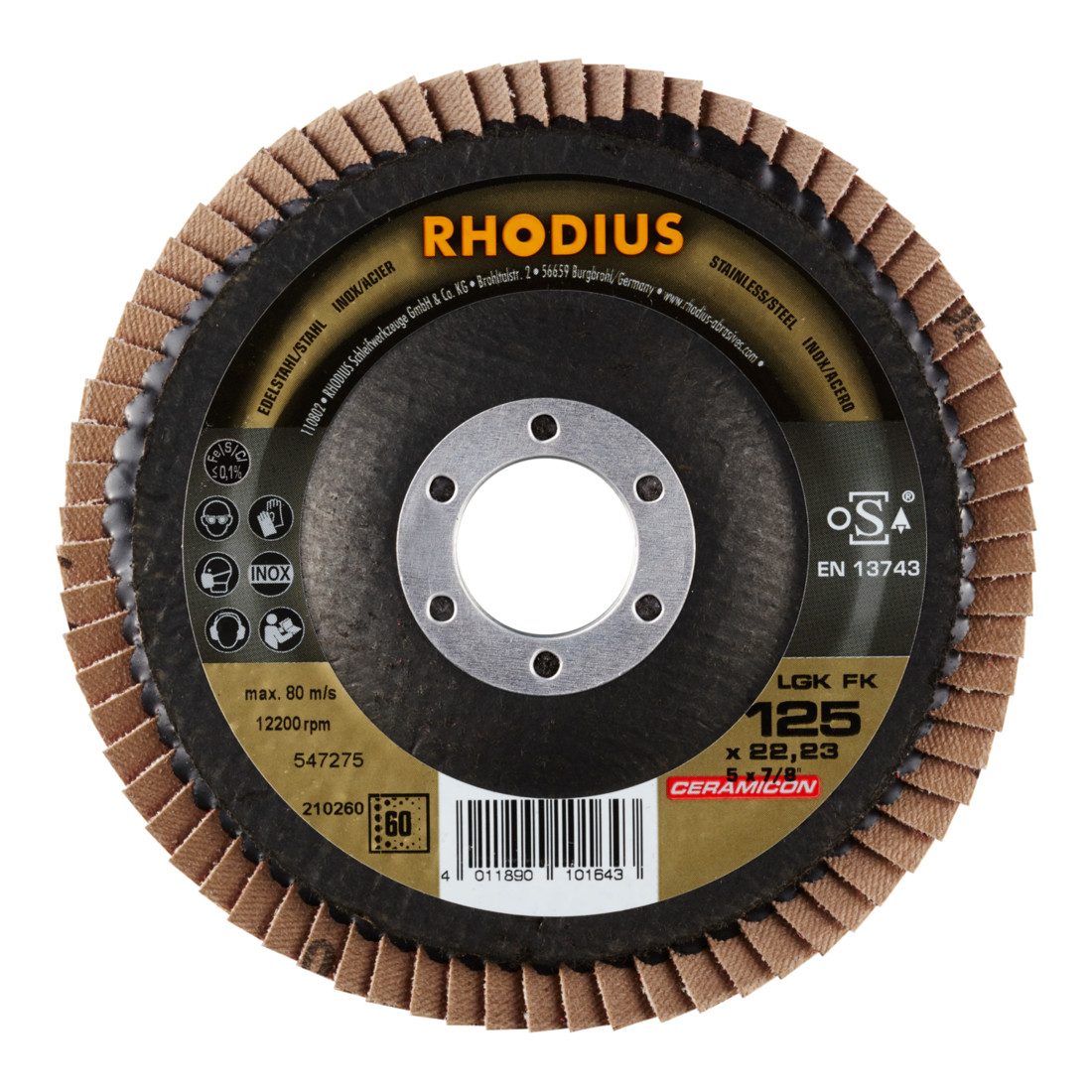 RHODIUS TOPline LGK FK disque à lamelles 125 x 22,23 mm
