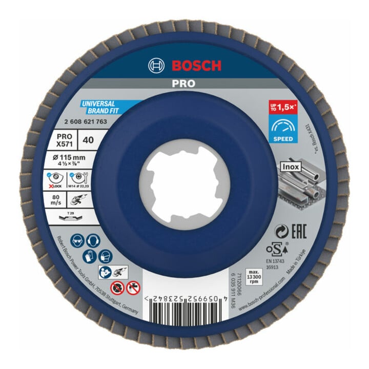Disque à lamelles Bosch X-LOCK X571 Best for Metal diamètre 115 mm grain 40
