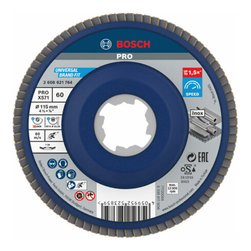Disque à lamelles Bosch X-LOCK X571 Best for Metal diamètre 115 mm grain 60