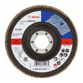 Disque à lamelles Bosch X431 standard pour le métal, coudé