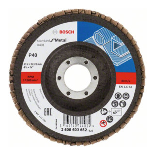 Disque à lamelles Bosch X431 standard pour le métal, coudé